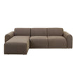 Midfield 2 Seater Chaiselongue Sofa LHF (Reversible Module) in Taupe Cona Boucle 2 Fabric, Base in Matt Black