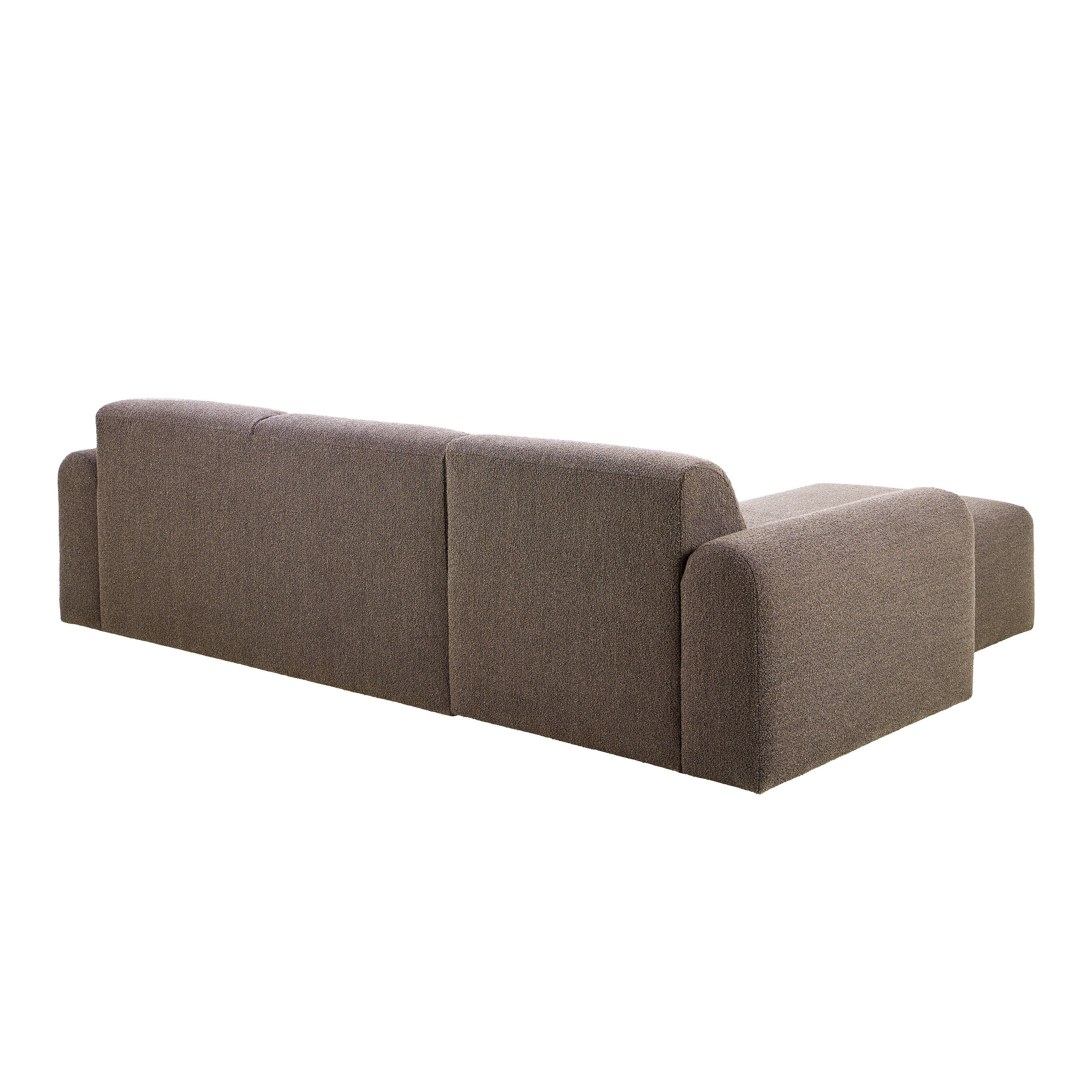 Midfield 2 Seater Chaiselongue Sofa LHF (Reversible Module) in Taupe Cona Boucle 2 Fabric, Base in Matt Black