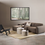 Midfield 2 Seater Chaiselongue Sofa LHF (Reversible Module) in Taupe Cona Boucle 2 Fabric, Base in Matt Black