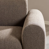Midfield 2 Seater Chaiselongue Sofa LHF (Reversible Module) in Taupe Cona Boucle 2 Fabric, Base in Matt Black