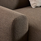 Midfield 2 Seater Chaiselongue Sofa LHF (Reversible Module) in Taupe Cona Boucle 2 Fabric, Base in Matt Black