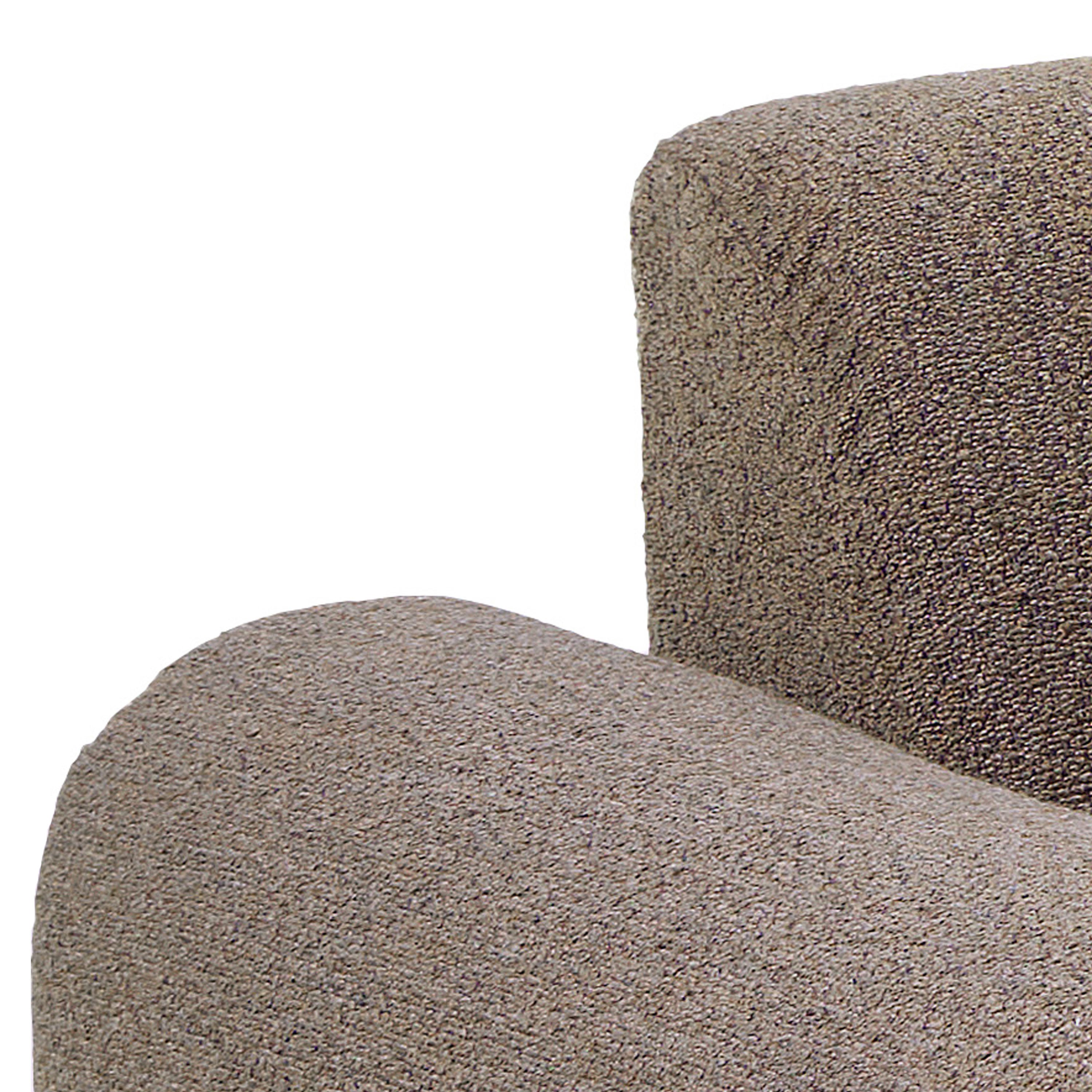 Midfield 2 Seater Chaiselongue Sofa LHF (Reversible Module) in Taupe Cona Boucle 2 Fabric, Base in Matt Black