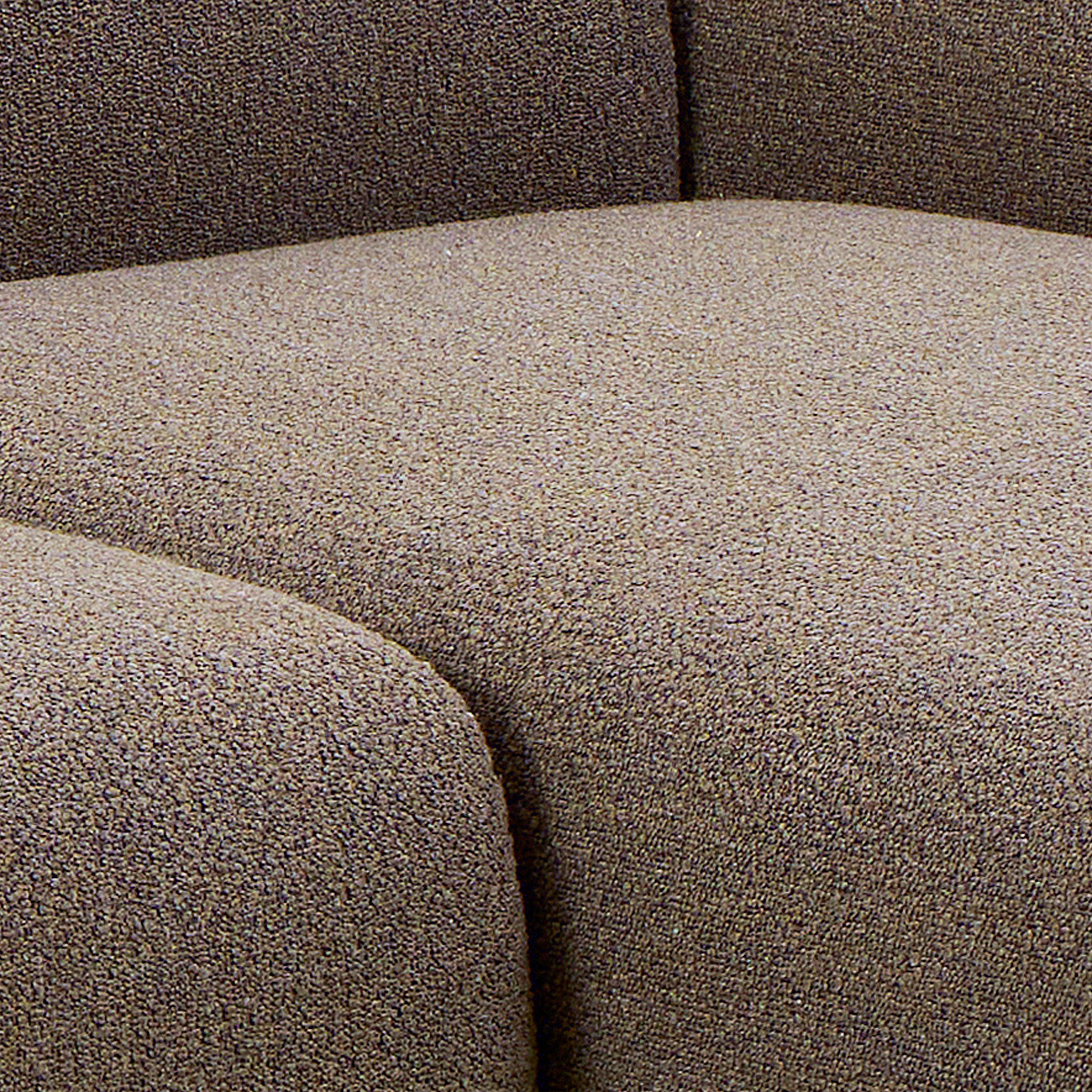 Midfield 2 Seater Chaiselongue Sofa RHF (Reversible Module) in Taupe Cona Boucle 2 Fabric, Base in Matt Black