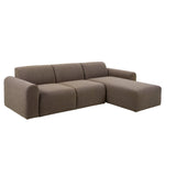 Midfield 2 Seater Chaiselongue Sofa RHF (Reversible Module) in Taupe Cona Boucle 2 Fabric, Base in Matt Black
