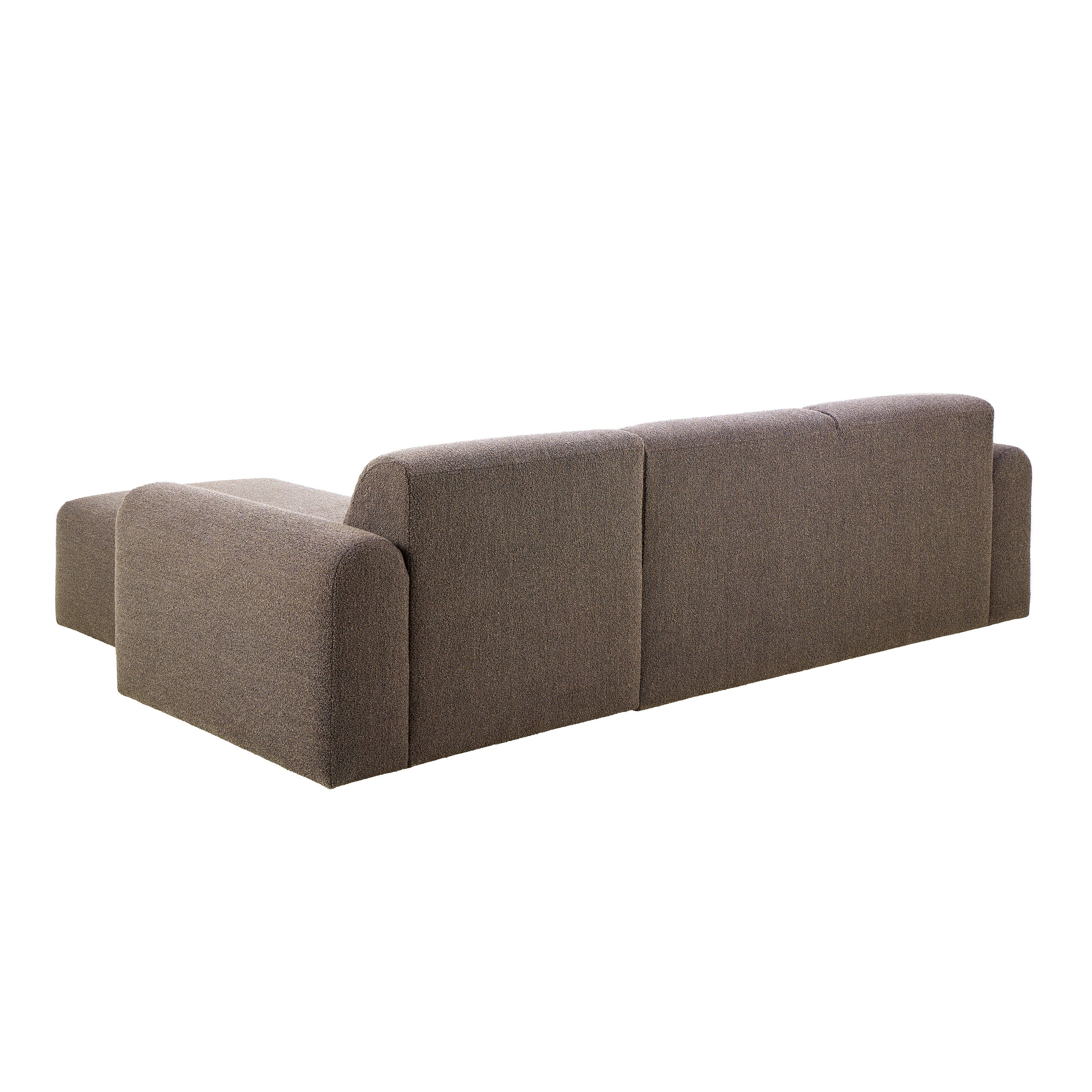 Midfield 2 Seater Chaiselongue Sofa RHF (Reversible Module) in Taupe Cona Boucle 2 Fabric, Base in Matt Black