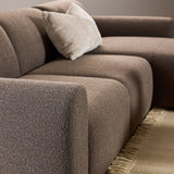 Midfield 2 Seater Chaiselongue Sofa RHF (Reversible Module) in Taupe Cona Boucle 2 Fabric, Base in Matt Black