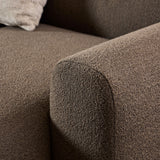 Midfield 2 Seater Chaiselongue Sofa RHF (Reversible Module) in Taupe Cona Boucle 2 Fabric, Base in Matt Black
