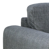 Omaha Corner Sofa With Open End RHF, in Basel Dark Grey 19 Fabric, Base Matt Black Steel