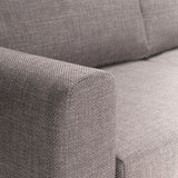 Omaha Corner Sofa With Open End RHF, in Basel Light Grey Brown 34 Fabric, Base Matt Black Steel