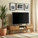 A-Line TV Unit with 2 Drawers in Smoked Oak