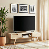 A-Line TV Unit with 2 Drawers in White Oak
