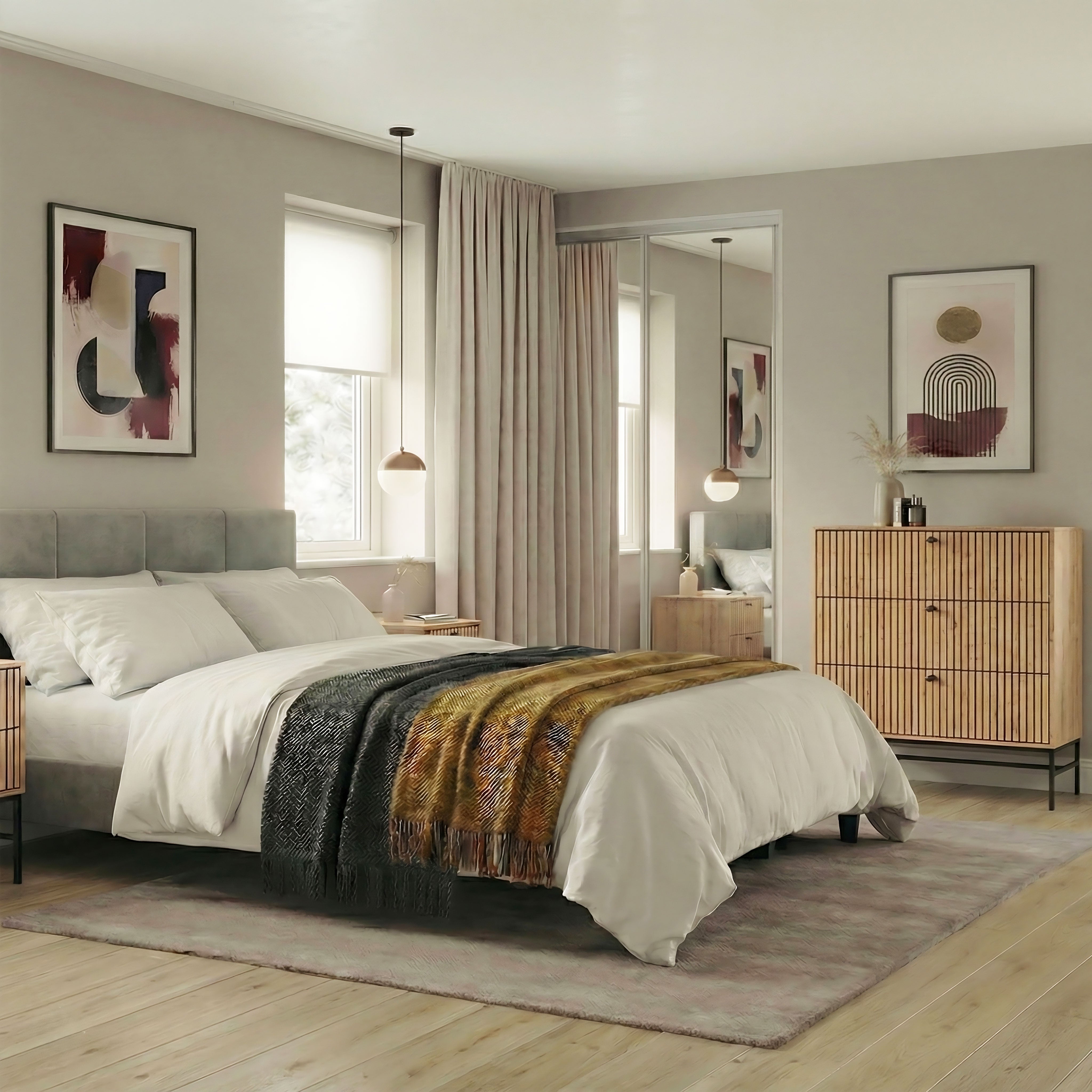 Albany Chest of 3 Drawers in Oak/Black Legs