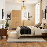 Albany Wardrobe 4 Doors in Black/Oak