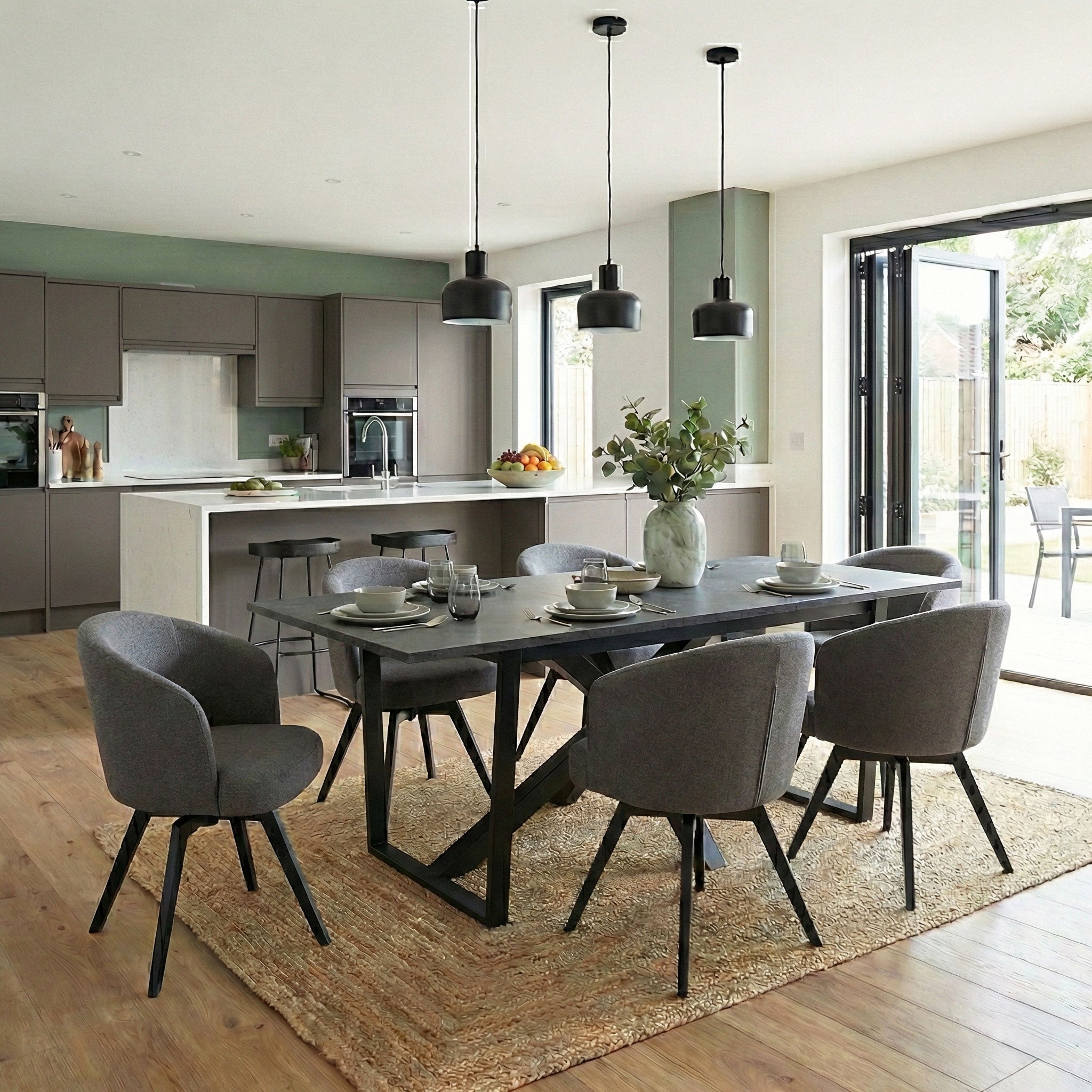 Amble Extending Dining Table with Black Marble Effect