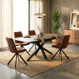 Dean Brandy PU Swivel Dining Chair Set of 2