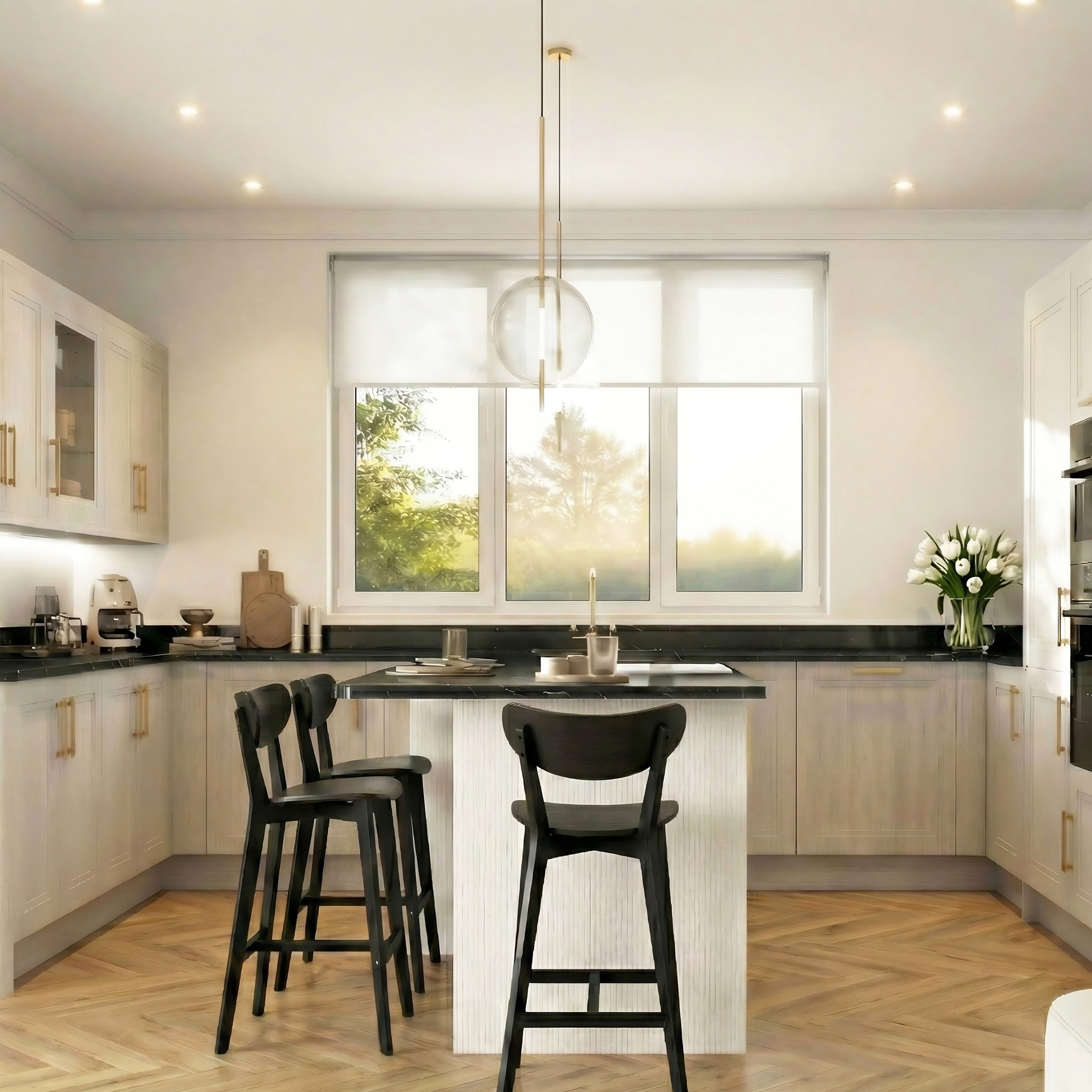 Roxby Bar Stool in Black Set of 2