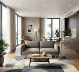 Westham 2 Seater Sofa in Fay Fabric Dusty Brown 21 Fabric, Base in Matt Oak